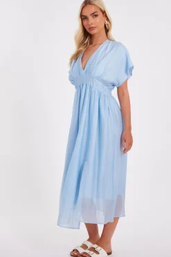 Quiz Blue V-Neck Midi Dress Best
