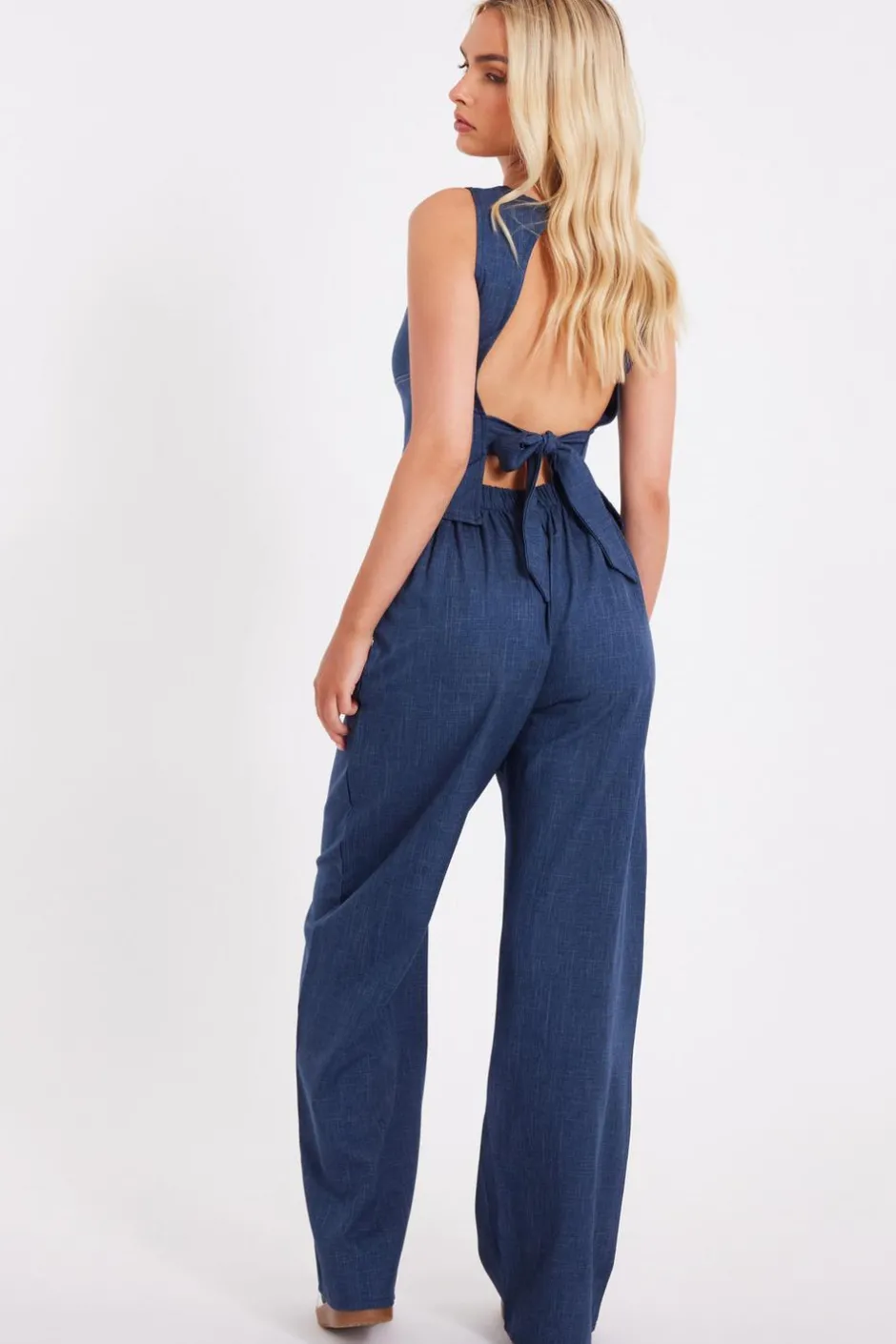 Quiz Blue Wide Leg Trousers Discount