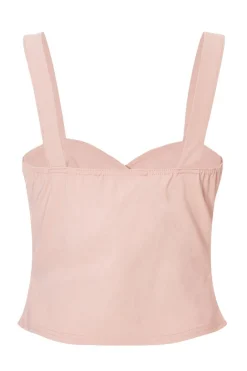 Quiz Blush Button Detail Corset Top Outlet