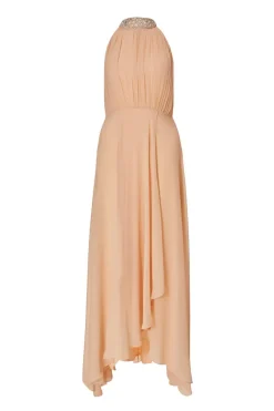 Quiz Blush Chiffon High Neck Maxi Dress Online
