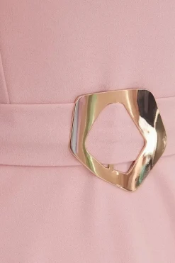 Quiz Dip Hem Midi Dress Blush Sale