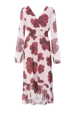 Quiz Blush Floral Dip Hem Midi Dress Best