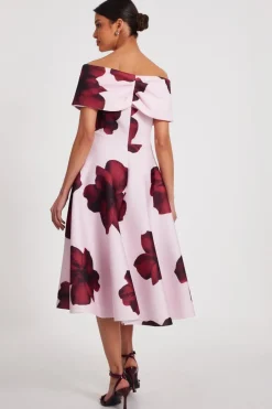 Quiz Blush Floral Skater Dress Online