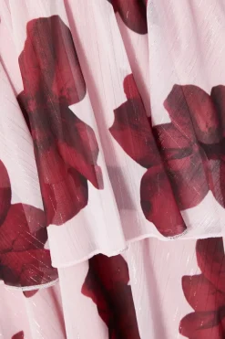 Quiz Blush Floral Tiered Skater Dress Sale