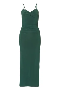 Quiz Knot Detail Midaxi Dress Bottle Green Discount