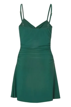 Quiz Knot Front Mini Dress Bottle Green Discount