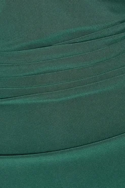 Quiz Knot Front Mini Dress Bottle Green Discount