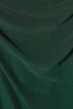 Quiz Mesh Buckle Detail Midi Dress Bottle Green Outlet