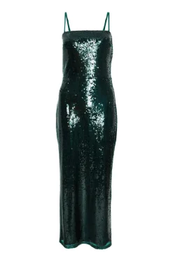 Quiz Bottle Green Sequin Midaxi Dress Clearance