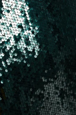 Quiz Bottle Green Sequin Midaxi Dress Clearance