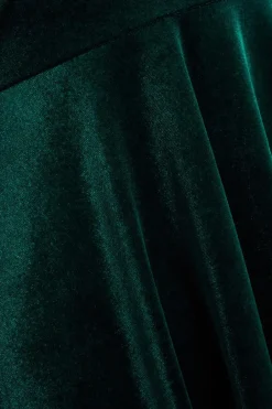 Quiz Bottle Green Velvet Bardot Midi Dress Hot