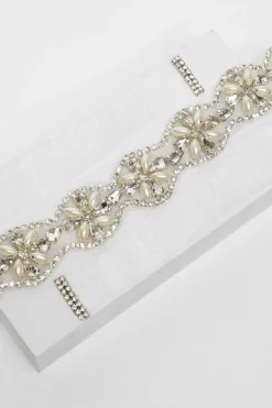 Quiz Bridal Diamante Pearl Belt New