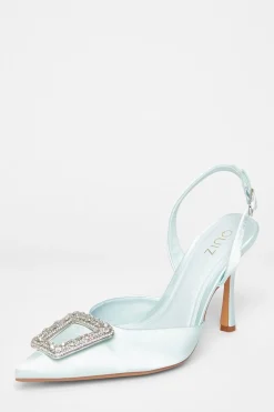 Quiz Bridal Brooch Court Heels Pale Blue Outlet