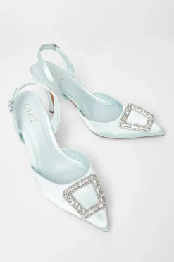 Quiz Bridal Brooch Court Heels Pale Blue Outlet