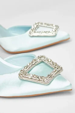 Quiz Bridal Brooch Court Heels Pale Blue Outlet