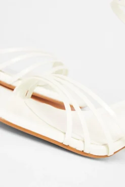 Quiz Bridal White Block Heel Sandals Clearance