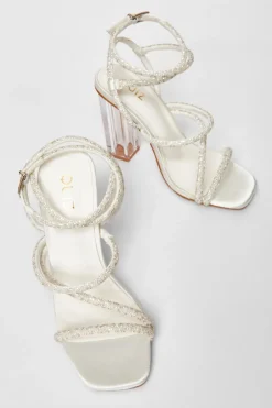 Quiz Bridal White Clear Heel Sandal Discount