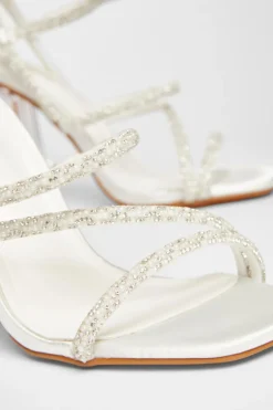Quiz Bridal White Clear Heel Sandal Discount