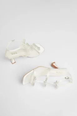 Quiz Bridal White Diamante Bow Heels Outlet