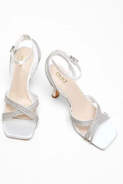 Quiz Bridal White Diamante Heeled Sandals Best