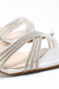 Quiz Bridal White Diamante Heeled Sandals Best