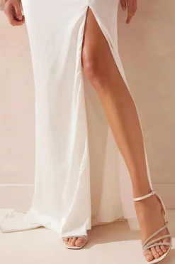 Quiz Bridal White Embellished Heels Outlet