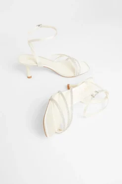 Quiz Bridal White Embellished Heels Outlet