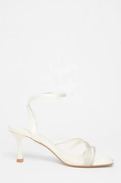 Quiz Bridal White Embellished Heels Outlet