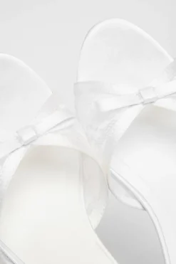 Quiz Bridal White Lace Mule Heels Outlet