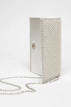 Quiz Bridal White Pearl Embellished Clutch Bag Discount