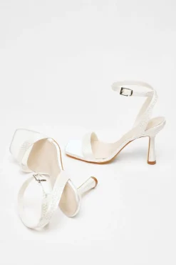 Quiz Bridal White Pearl Heeled Sandals Best