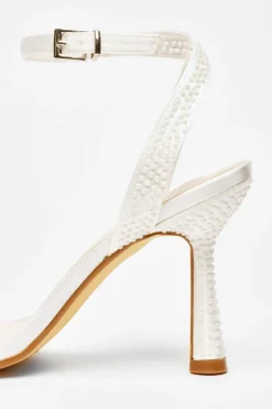 Quiz Bridal White Pearl Heeled Sandals Best