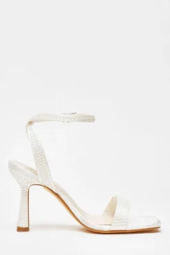 Quiz Bridal White Pearl Heeled Sandals Best