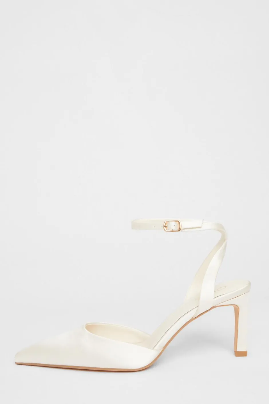 Quiz Bridal White Satin Court Heels Clearance