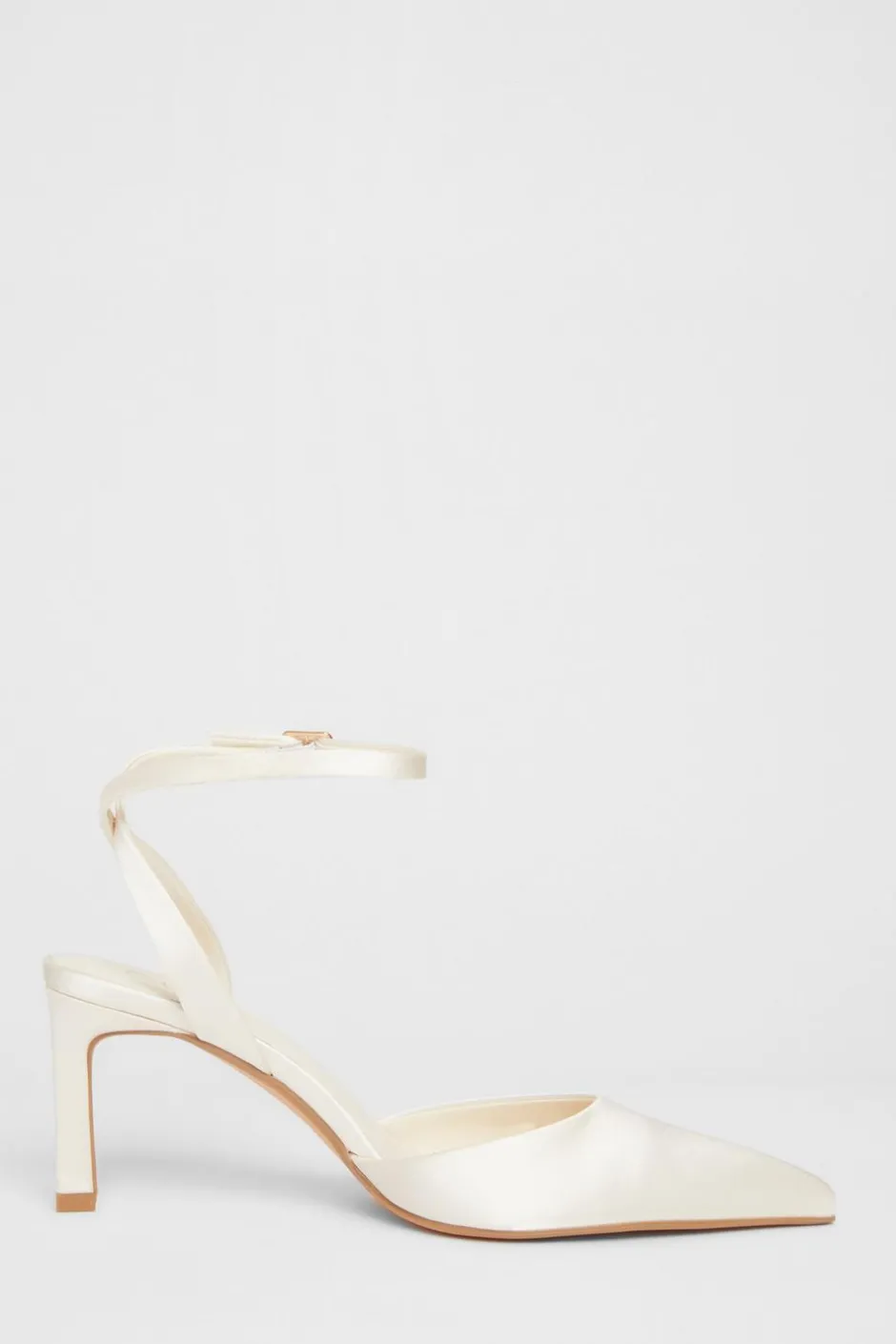 Quiz Bridal White Satin Court Heels Clearance