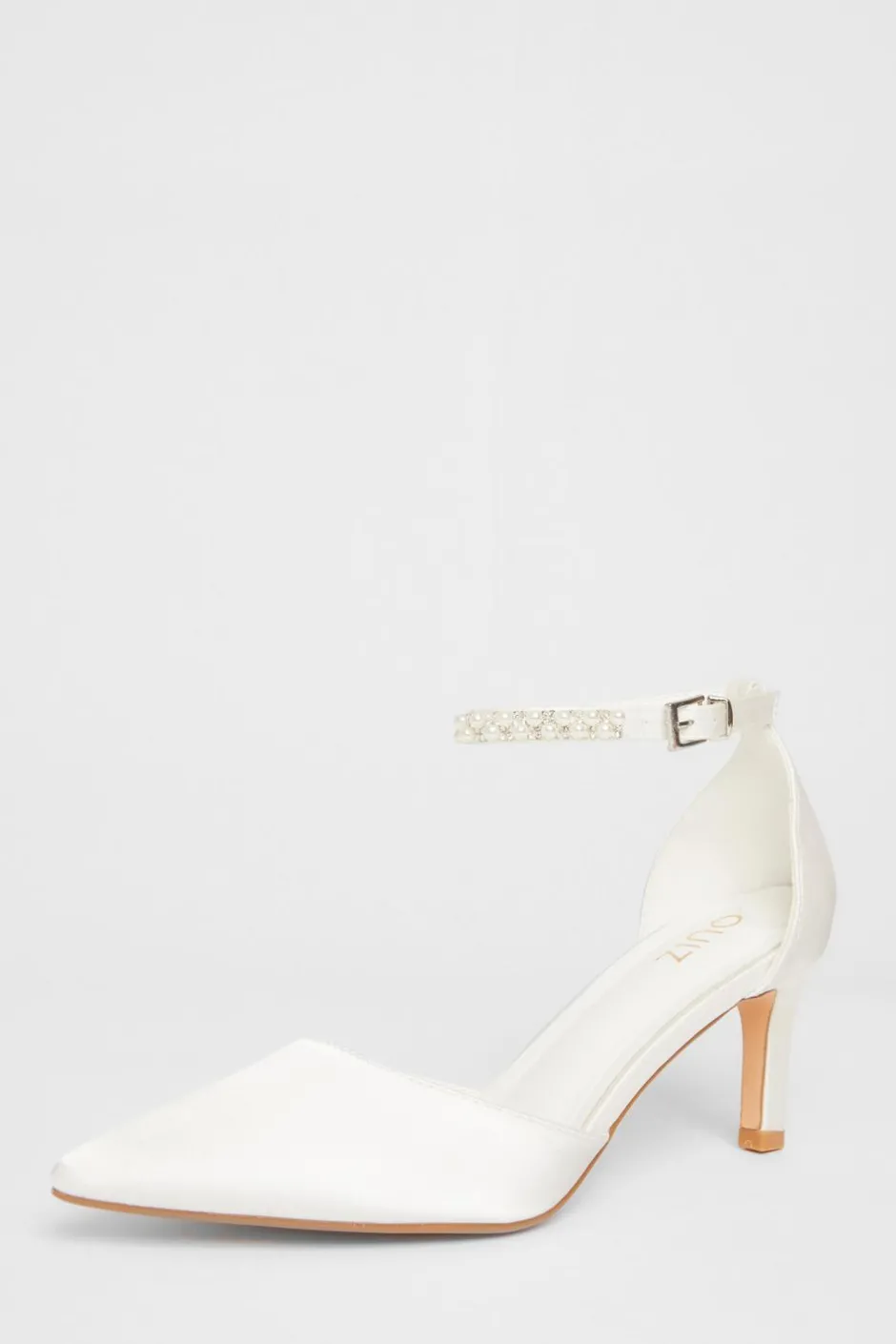 Quiz Bridal White Satin Court Heels Online
