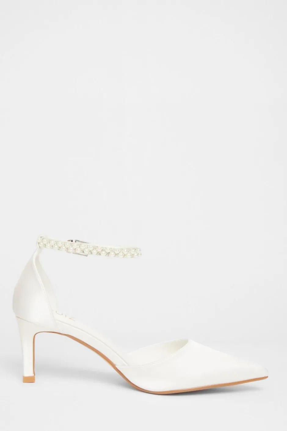 Quiz Bridal White Satin Court Heels Online