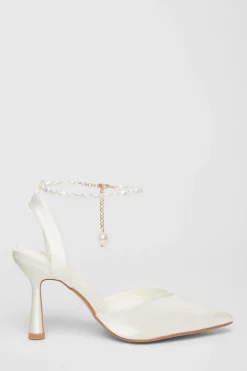 Quiz Bridal White Satin Court Heels Online