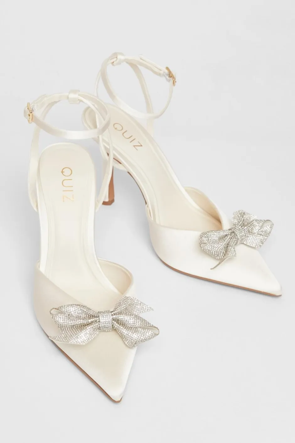 Quiz Bridal White Satin Court Heels Best