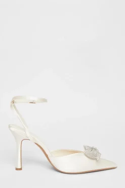 Quiz Bridal White Satin Court Heels Best
