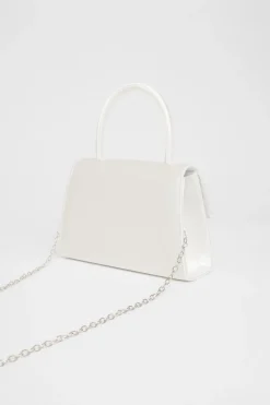 Quiz Bridal Satin Top Handle Bag White Hot