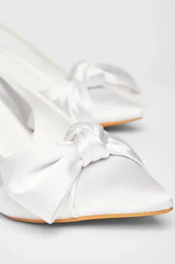 Quiz Bridal White Slingback Court Heels Best