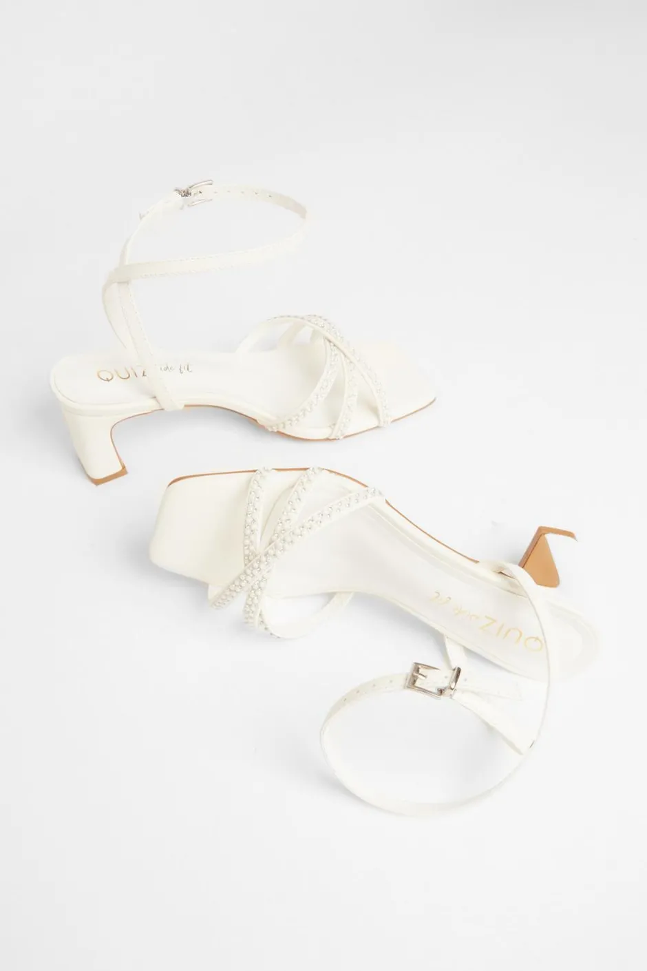 Quiz Bridal Wide Fit White Diamante Heeled Sandals Best