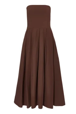 Quiz Brown Bandeau Midi Dress Discount