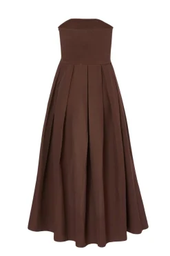 Quiz Brown Bandeau Midi Dress Discount