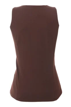 Quiz Button Front Waistcoat Brown Best