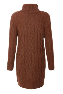 Quiz Brown Cable Knit Jumper Dress Discount