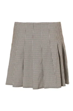 Quiz Brown Checked Mini Skirt Clearance