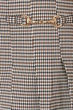 Quiz Brown Checked Mini Skirt Clearance