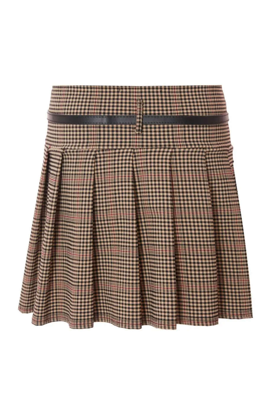 Quiz Checked Mini Skirt Brown Clearance